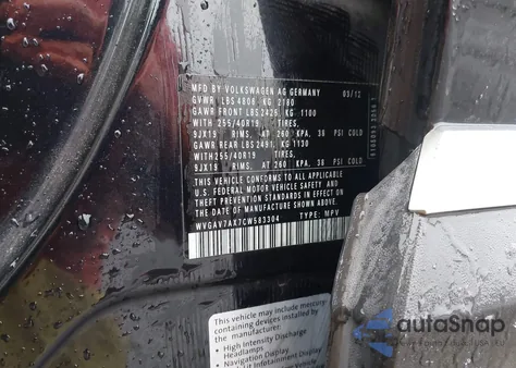 2012 Volkswagen Tiguan Sel из США, поврежденный, VIN WVGAV7AX7CW583304